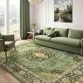 thumbnail image 3 of Boho Vintage Round Rug ft- Faux Wool Dreely Washable Area Rug Small Distressed Throw Rugs Floor Carpet for Door Mat Entryway Bedrooms Laundry (Round - ; Diameter Border ), 3 of 7