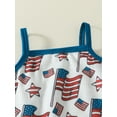 thumbnail image 6 of Suealasg Baby Girls 4th of July Outfits 3M 6M 9M 12M 18M Sleeveless  Flag Print Romper +Shorts +Headband Set 3Pcs Newborn Summer Independence Day Clothes, 6 of 9