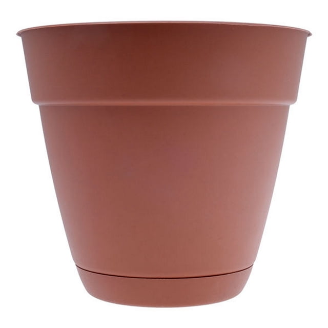 maceta plástica con plato 20.2cm terracota