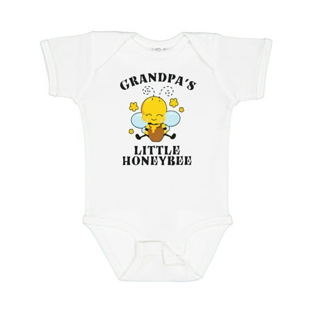 

Inktastic Cute Bee Grandpa s Little Honeybee with Stars Gift Baby Boy or Baby Girl Bodysuit