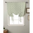 Tie Up Curtains Geometric Green Moroccan Pattern Bathroom Curtains