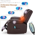 thumbnail image 3 of YODOLLA Leather Recliner Chair with Massage Heated Function, Home Theater Seating Sofa Brown, 3 of 9