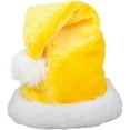 thumbnail image 2 of Christmas Yellow Plush Faux Fur Trim Santa Hat Costume Accessory, 2 of 2