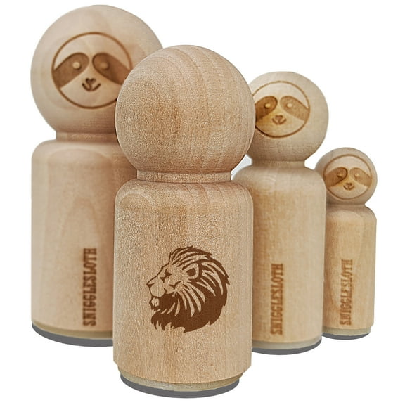 Regal Maned Lion Head Side Profile Rubber Stamp for Scrapbooking Crafting Stamping - Mini 1/2 Inch