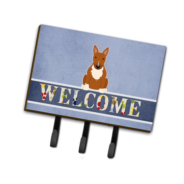 ""Caroline'S Treasures Bull Terrier Red Welcome Gancho De Pared Triple Multicolor""