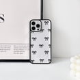 thumbnail image 4 of AIR-Compatible with iPhone 14 Pro Max Case Cute Clear Black Durable Ribbon Bowknot Pattern for Girls Women Soft TPU Transparent Full Camera Lens Shockproof Protective Phone Cover - Black, 4 of 4