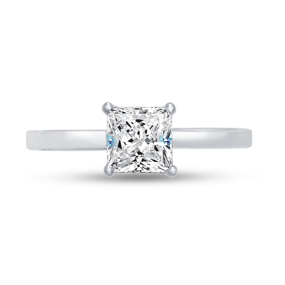 Sterling Silver Classic Solitaire Cross Ring