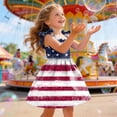 thumbnail image 5 of KPOPLK 4th of July Toddler Girl Outfit Dress Smocked USA Sleeveless Tie Strap Fouth of July Dresses Kids Patriotic Clothes(4-5 Years,Brick Red), 5 of 6