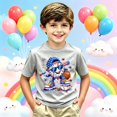 thumbnail image 2 of Big Boys Football T-Shirt Baseball Print Graphic Casual Children Youth Stylish Game Day Summer Tee Tops Size 10-11T, 2 of 4