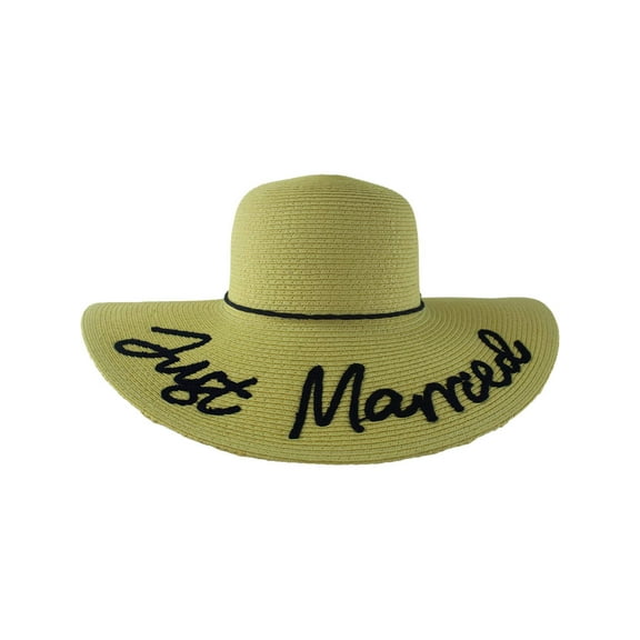 Just Married Wide Brim Beach Hat UPF 50
