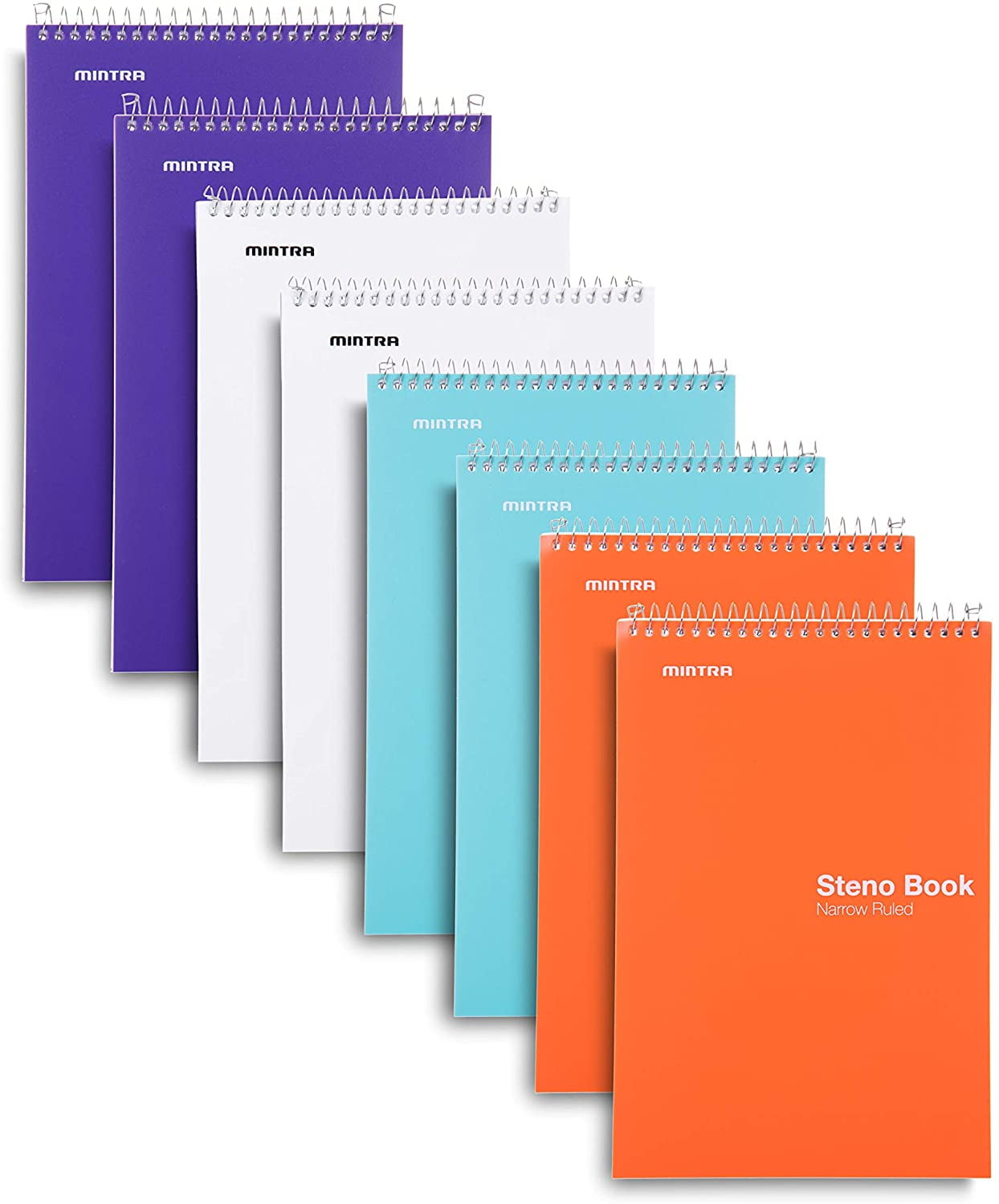 Mintra Office Steno Book (06730) - 6x9 - Bright Colors (8 Pack)