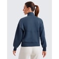 thumbnail image 2 of Sudadera CRZ YOGA SoftAura Half Zip para Mujer Azul Tinta, 2 of 6