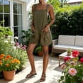 thumbnail image 2 of Summer Jumpsuits for Women Overalls Shorts Loose Fit Casual Sleeveless Rompers with Pockets Beach Vacation Outfits, 2 of 7