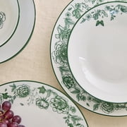 Stone Lain Esme 32-Piece Dinnerware Set with Pasta Bowls Porcelain, Service for 8, Green