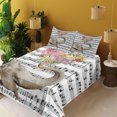 thumbnail image 2 of Ambesonne Animal Fitted & Top Sheet Set with Shams, Floral Trunk Music Notes, Multicolor, 2 of 5