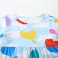thumbnail image 4 of Emy Dola Toddler Girl Summer Short Sleeve Dress For 2-8 Years Kids Casual Playwear Rainbow Print Easter Dresses, 4 of 7
