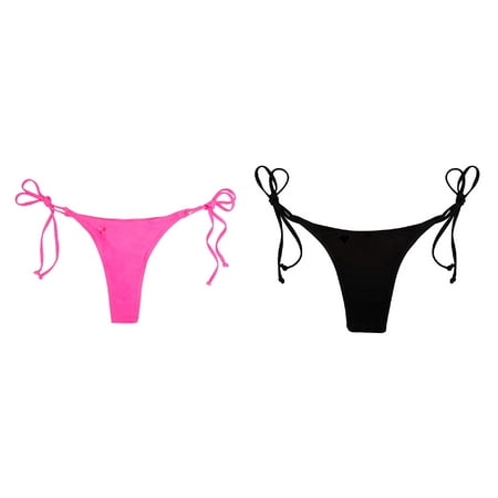 (2-Pack) Kcodviy Side Bottom Thong Swimwear Juniors Swimsuits Bottoms Brazilian Bathing Bikini Women Swim Shorts for Women Plus Size 4X Tie Swimsuit Swimwears Tankinis Ladies Swimsuits with Skirt Se