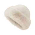 thumbnail image 2 of Women's Faux Fur Bucket Hat Winter Plush Fluffy Fisherman Cap Warm Fuzzy Mink Hat Cute Thickened Fashion Winter Hat 2026 Beige, 2 of 4
