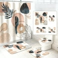 thumbnail image 1 of Juegos de Alfombras y Cortinas Dznils Boho Abstracta 16 Pzas Crema 72 x 72, 1 of 10