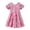 Red, variant on REDARER Girls Gingham Plaid Dress Lace Flutter Collar Short Sleeve Gathered Waist Flared Swing Summer School Kids Casual Sundress,13-15 Years