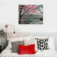 thumbnail image 5 of PRATYUS  Japanese Mount Fuji Canvas Wall Art Black and White Cherry Blossom Picture Painting Decor for Home Office Bedroom Living Room Decor Frame 20x16in, 5 of 6