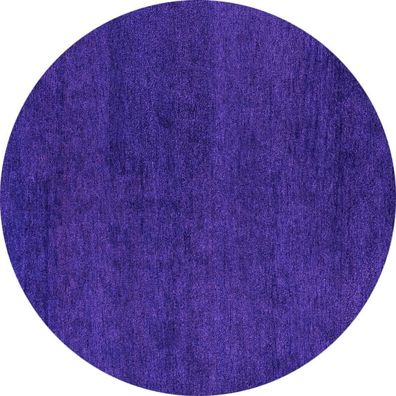 Ahgly Company Indoor Round Abstract Pink Modern Area Rugs, 7' Round