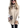 thumbnail image 1 of LUXUR Chandail Châle pour Femmes, Hauts, Tricot Torsadé, Chandails Tricotés Chic, Beige, P, 1 of 2