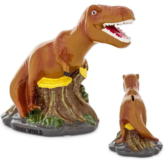 Silver Buffalo Jurassic World T Rex Large Ceramic Coin Bank