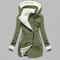 thumbnail image 2 of jsaierl Women Winter Warm Plus Fleece Casual Fashion Style Zipper Cardigan Hooded Ladies Jacket, 2 of 5