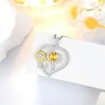 thumbnail image 6 of Fasjewly Sunflower Heart Neckalce,925 Sterling Sliver Birthstone Pendant Flower Necklace Birthday Anniversary Christmas Jewelry Gifts for Women-November, 6 of 11