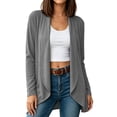 thumbnail image 3 of Oksale Women Cardigan Sweater Soft Cozy Long Sleeve Lightweight Cardigans Casual Lapel Open Front Jackets for Going Out Gray S, 3 of 10