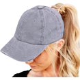 thumbnail image 2 of GFDYREE Ponytail Baseball Hat Distressed Retro Washed Womens Twill, 2 of 7