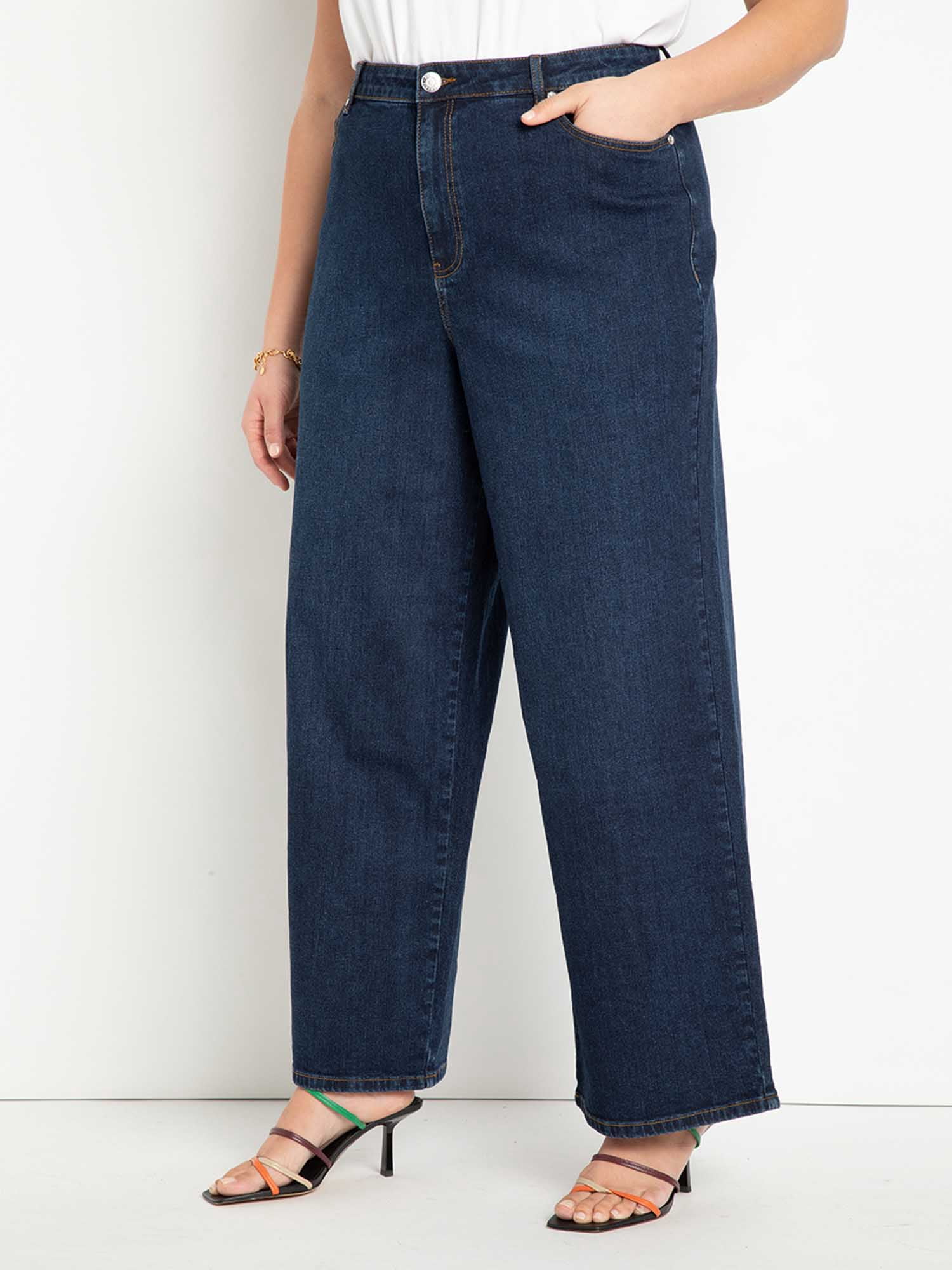 Plus Size Wide Leg Jeans 
