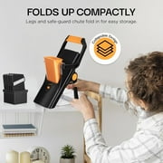 Nutrislicer Upright Mandoline Slicer Vegetable Cheese Chopper Food Cutter 5 Blades Foldable Storage Container Black