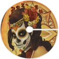 thumbnail image 1 of FMSHPON Halloween Halloween Skull Flower Xmas Christmas Tree Skirt Stand Mat for Holiday Party Decoration Indoor Outdoor 48 inches, 1 of 6
