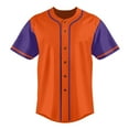 thumbnail image 3 of Baseball Short Sleeve Button Down Team Orange Jersey Baseball Team Sport Uniforms for Men, 3 of 5