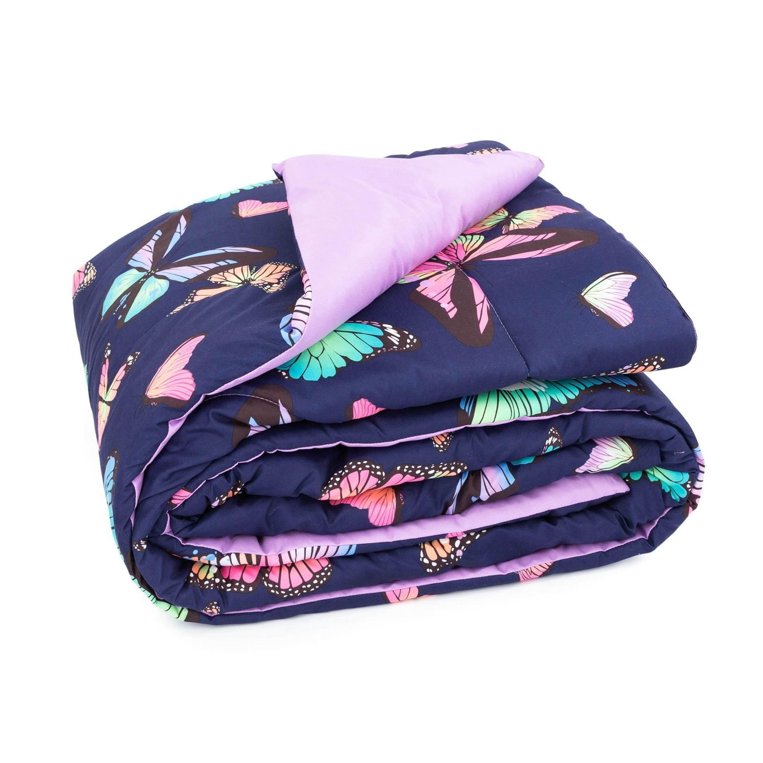Justice Butterfly 3-Piece Twin/Full Reversible Comforter Set with Decorative Pillow