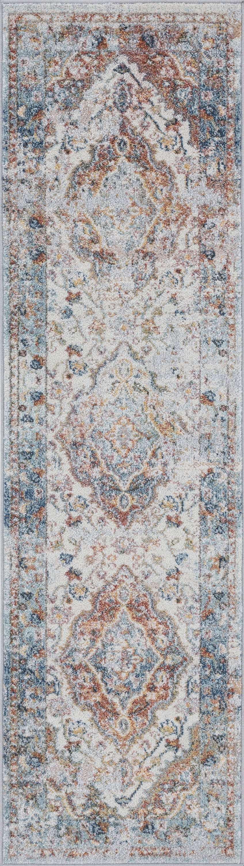 Traditional 3x10 Area Rug (2'8'' x 9'10'') Oriental Gray, Cream Indoor Runner Easy to Clean