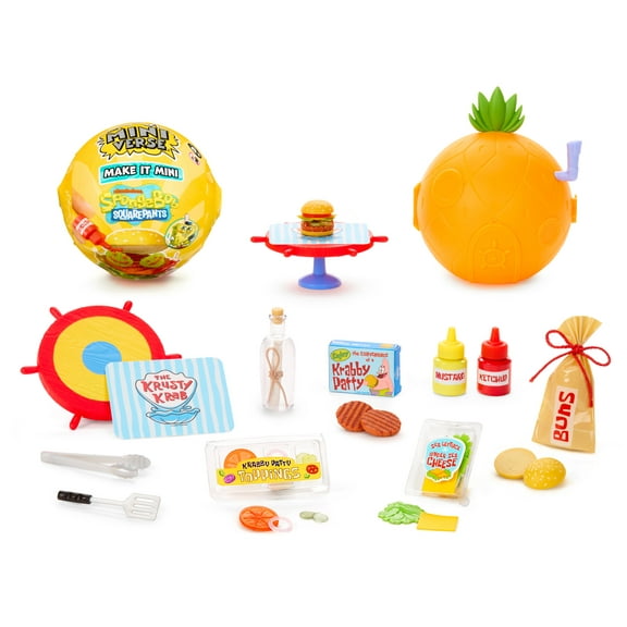 MGA's Miniverse Make It Mini SpongeBob SquarePants, Mini Collectibles - Blind Pack, DIY, Resin, Replica Food, Not Edible, Collectors, Novelty, Gift, 8 