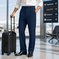 thumbnail image 3 of Aezemi Men Dressy Work Pants with Elastic Waist Fashion Straight Leg Loose Fit Ruched Business Casual Pants with Pockets Fashion Baggy Flowy Office Trousers 3XL, 3 of 9