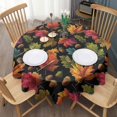 thumbnail image 3 of Design Pattern Round Tablecloth 60 Inch – Waterproof Polyester Table Cover with Full Print Design, Wrinkle Resistant & Washable for Kitchen Dining Party Decor, 3 of 6