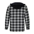 thumbnail image 3 of DDAPJ pyju Plus Size Hooded Jacket for Men Clearance Sales,Thick Plaid Shirt Jacket Quilted Lined Zip Up Hoodies Winter Warm Coat with Pockets S - 5XL, 3 of 5