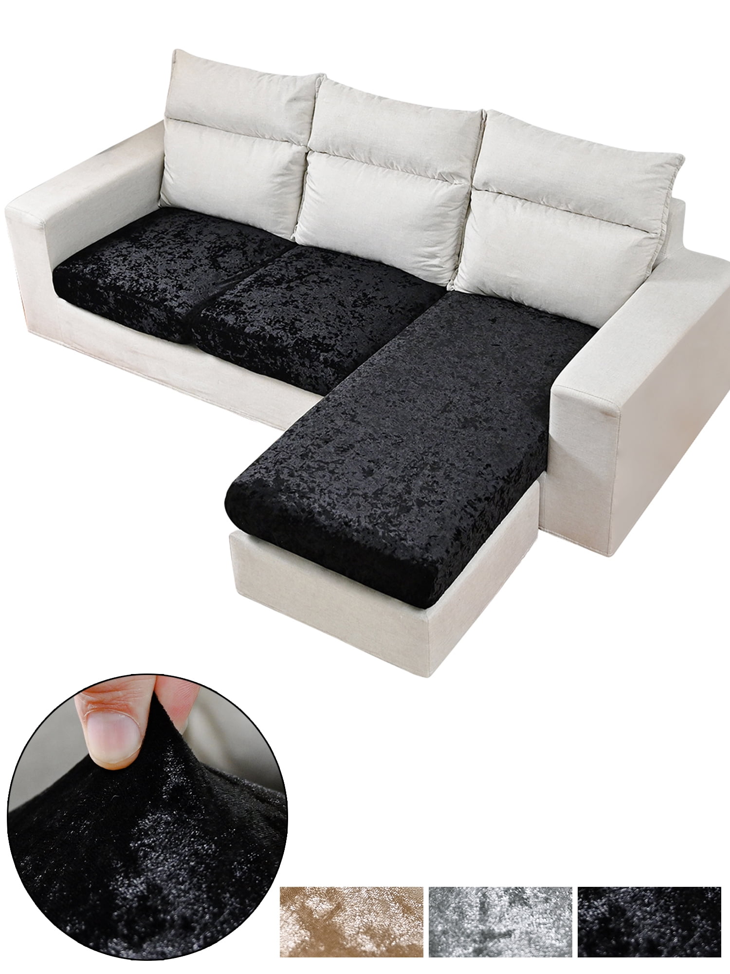 KBOOK Stretch Sofa Seat Cover Velvet Couch Seat Slipcover for Sofa