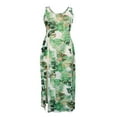 thumbnail image 4 of Robe de Plage Rétro en Chiffon pour Femmes, Imprimé Bikini, Couverture de Maillot de Bain Boho, Vert S, 4 of 9