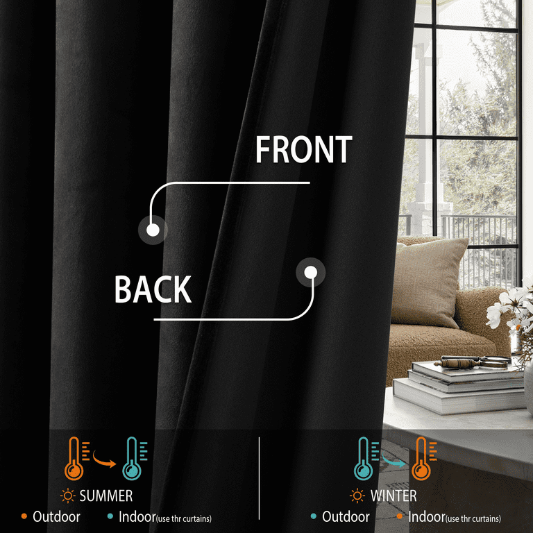 Velvet Blackout Curtain Panels, Set of 2 photo 5