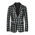 thumbnail image 5 of INSPIRE CHIC Polka Dots Blazers for Men's Notch Lapel One Button Wedding Suit Jacket Sports Coats, 5 of 5