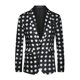 thumbnail image 5 of BLAZERS DE PUNTOS POLKA CHIC INSPIRADOS PARA HOMBRES, CHAQUETA DE TRAJE DE UN BOTÓN CON SOLAPA DE MUESCA, ABRIGOS DEPORTIVOS S NEGRO, 5 of 6