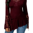 thumbnail image 4 of Gvmfive Women Lace Long Sleeve Asymmetric Tops Blouse, 4 of 5