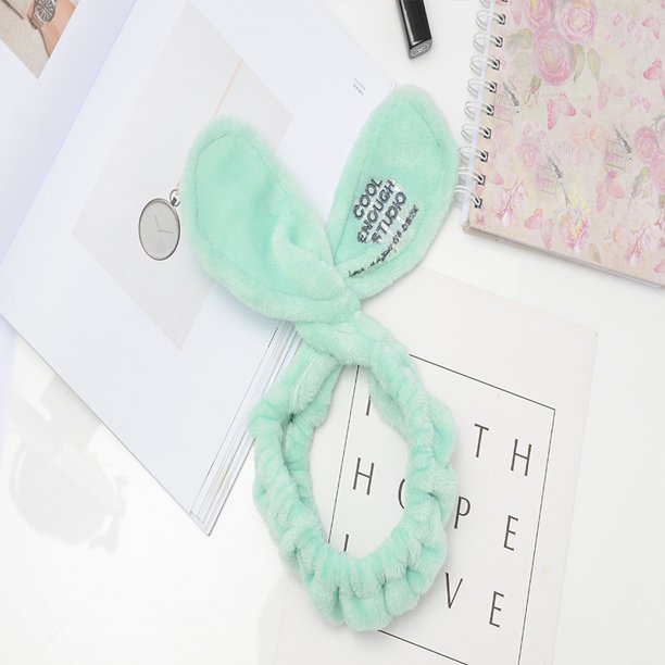 Banda para el cabello con orejas de conejo en forma de cruz de alambre, banda para el cabello para maquillaje, accesorios para el cabello, linda banda para el cabello para lavarse la cara
