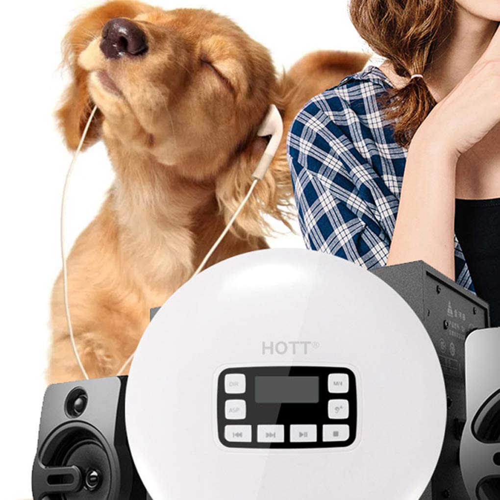 HOTT Portable CD Player with Bluetooth Personal Compact CD Player with Headphones/LCD Display/USB Power Adapter Portable Disc Player with Electronic Skip Protection and Anti-Shock Function White - image 4 of 7